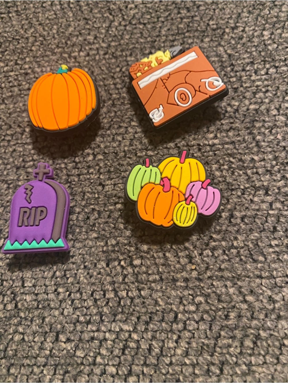 Croc Charms bundle Halloween Pumpkin Shoe Charms - Orange, Purple, Pink, Green